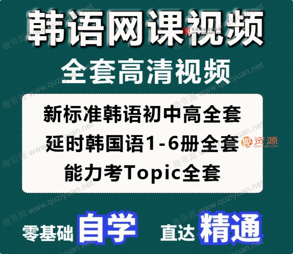 韓語網(wǎng)課零基礎(chǔ)自學(xué)入門延世韓國(guó)語視頻教程TOPIK考級(jí)課程資料新（100GB）插圖1