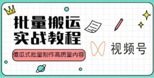 視頻號批量搬運實戰(zhàn)操作運營賺錢教程，傻瓜式批量制作高質(zhì)量內(nèi)容【附視頻教程+PPT】插圖