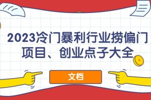 2023冷門暴利行業(yè)撈偏門項目、創(chuàng)業(yè)點(diǎn)子大全（文檔）百度網(wǎng)盤插圖