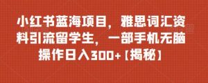 小紅書藍(lán)海項(xiàng)目雅思詞匯資料引流留學(xué)生，0門檻操作日入300百度網(wǎng)盤插圖