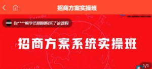 【一度招商】招商方案系統(tǒng)實操班百度網(wǎng)盤插圖