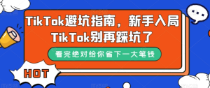 TikTok避坑指南，新手入局TikTok別再踩坑百度網(wǎng)盤插圖