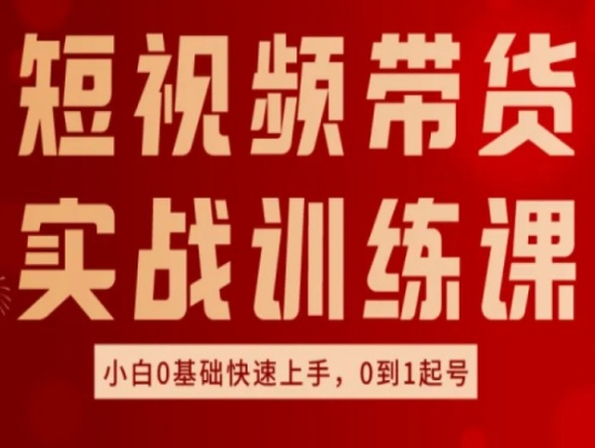 短視頻帶貨實(shí)戰(zhàn)訓(xùn)練課，好物分享實(shí)操，小白0基礎(chǔ)快速上手，0到1起號(hào)插圖